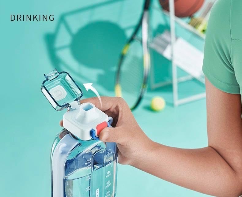 Miniatura 3 de Botella de agua plana de 25 onzas, botella de agua cuadrada portátil sin BPA, a prueba de fugas, botellas de agua delgadas para bolso, viajes,