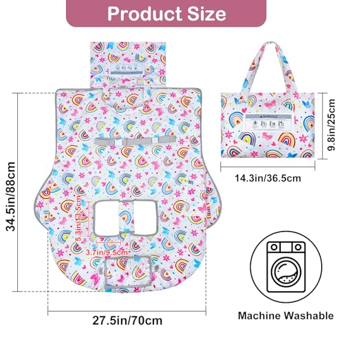 Basumee Shopping Cart Cover for Baby High Chair Covers for Restaurant Seat Grocery Cart Cover for Babies Girl Boy Cart Covers with Storage Pouch Baby Shopping Cart Cover, Rainbow - Thumbnail 6