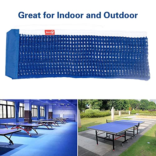 Sanung C-X2 Table Tennis Net For Any Standard Table,Professional Table Tennis Cotton Net With 2 Chains For Training Competition Thick Adjustable Tension Indoor Outdoor Ping Pong Mesh Net,Royal Blue #TOP1