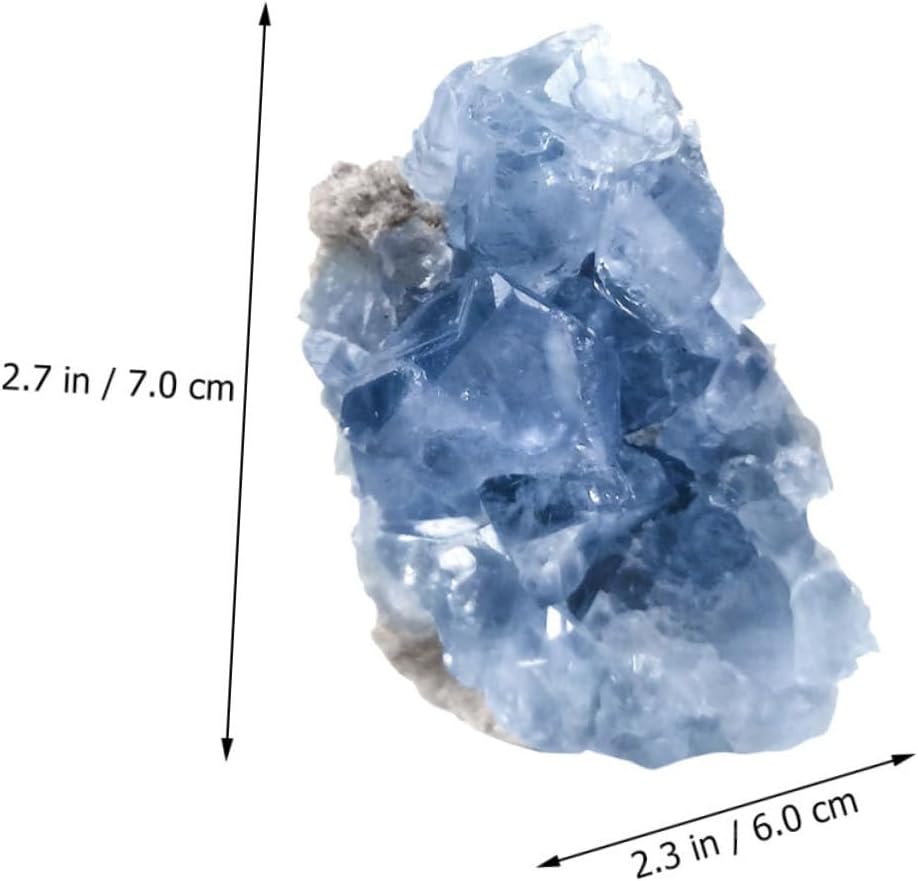 1pc Natural Celestite Crystal Healing Unique Natural Ore Desktop Ornament for Home Office Decor for Fish Tanks Potted Plants Random Shape Colored Variations