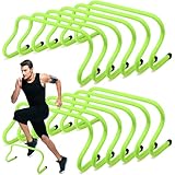 Wettarn 12 Pcs 9 Speed Training Agility Hurdles for Athletes Reliable Training Hurdle Plyometric All Purpose Practice Equipment for Soccer Basketball Football(Green)