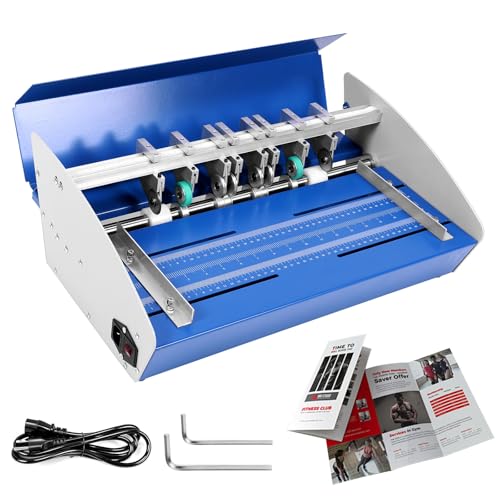 Electric Paper Creasing Machine 18 Inch (460mm), 3-in-1 Automatic Card Folding & Scoring Tool with Scale Ruler, for Invitations, Tickets, Business Printing, 110V