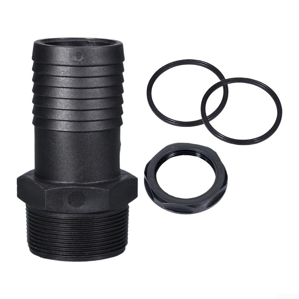 5 piezas de boquilla de manguera NPT rosca exterior adaptador de polipropileno de 1 pulgada a 2 pulgadas negro para conexión robusta para agua aire combustible tuberías en jardín industrial riego y