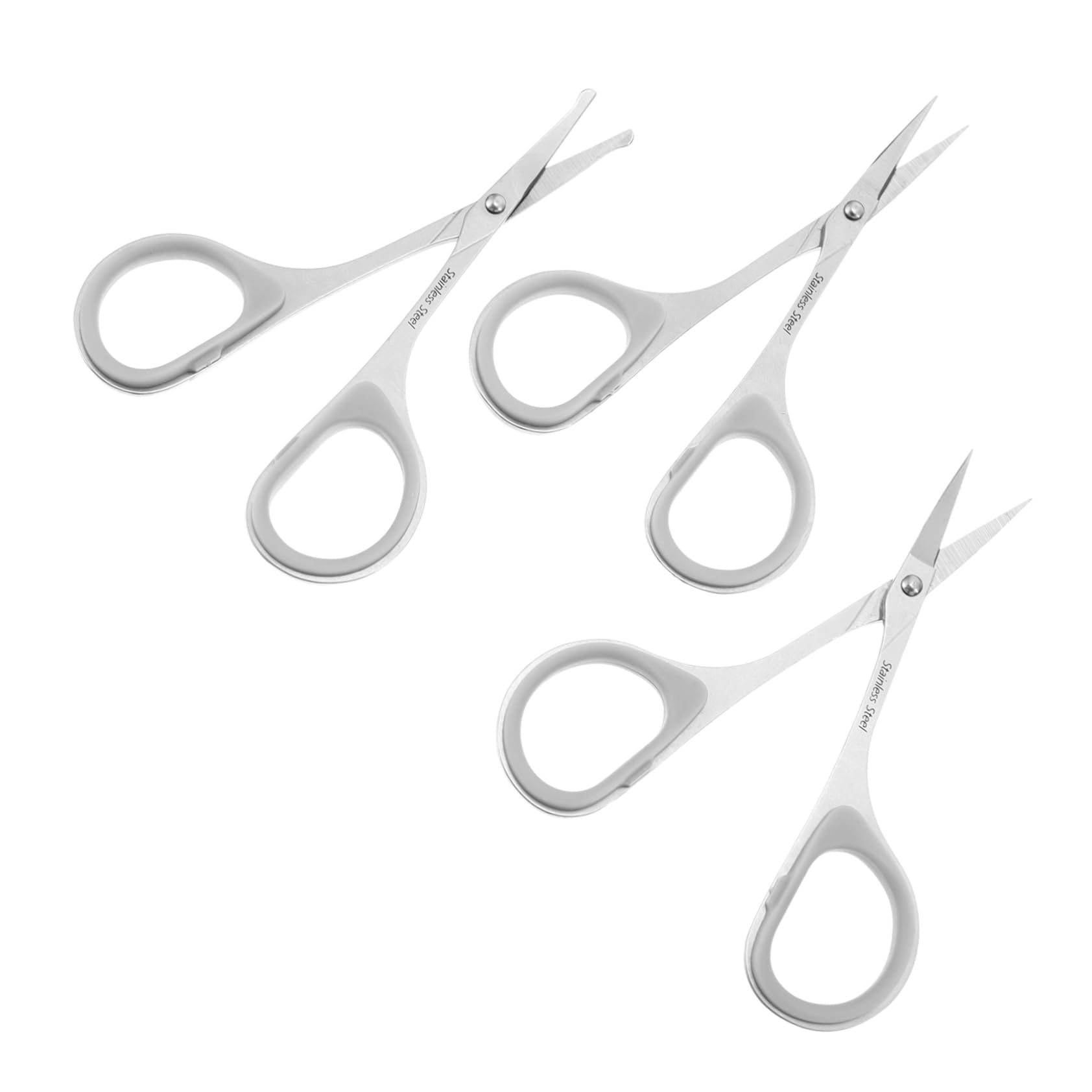 HONMEET 3pcs Makeup Scissors Eyebrow Trimmer Scissors Barbershop Beard Clipper Eyebrow Scissors Grooming Scissors Salon Shears Facial Scissors Beard Mustache Scissors Stainless Steel
