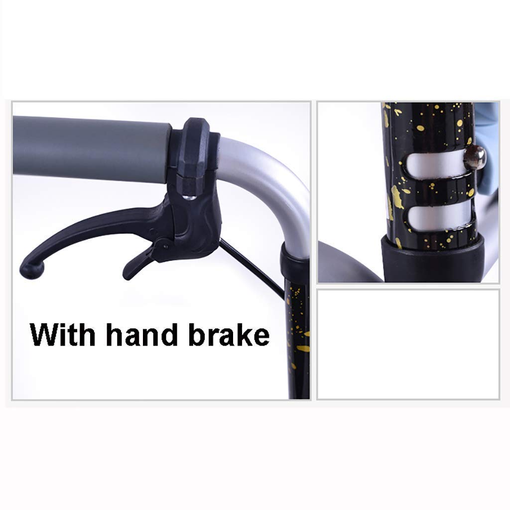 Andador, Andador Plegable de Aluminio, Andador con Asiento y 4 Ruedas y Freno Andadores con Asientos y Ruedas Plegables Es Muy Amable de tu Parte