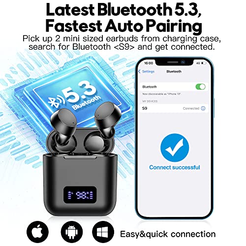 kurdene-Wireless-Earbuds-with-Wireless-Charging-CaseLED-Power-DisplayDeep-Bass-Ear-BudIPX7-Waterproof-Bluetooth-Headphones-with-Mics-Call-Noise-Cancelling-for-WorkSports-Black