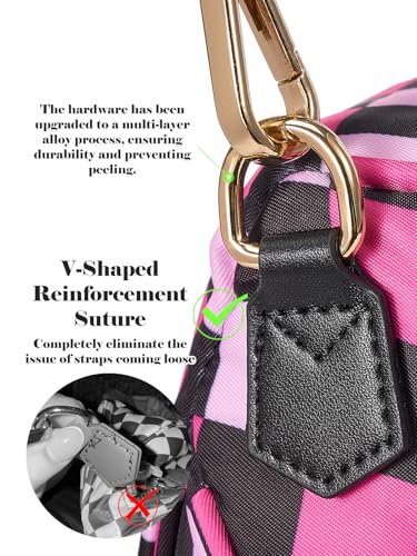 Image of Black and White Checkered Crossbody Bag Bum Bag for Women,Spacious Checkered Purse Fanny Packs Belt Bag