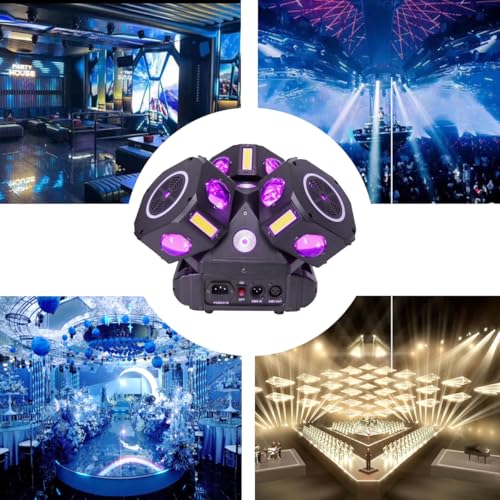 Image of Moving Head DJ Lights for Parties, 16X10W RGBW 4-in-1 Party Light with Strobe Stage Effect Beam Lights Controlled by 18CH DMX-512 /Sound Activated for Christmas KTV Wedding