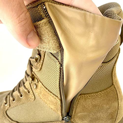 Image of LA Police Gear LAPG Men's Sector 8 inch Waterproof Side-Zip Duty Boots, Breathable & Comfortable Tactical Hiking Combat Boots for Men, Coyote