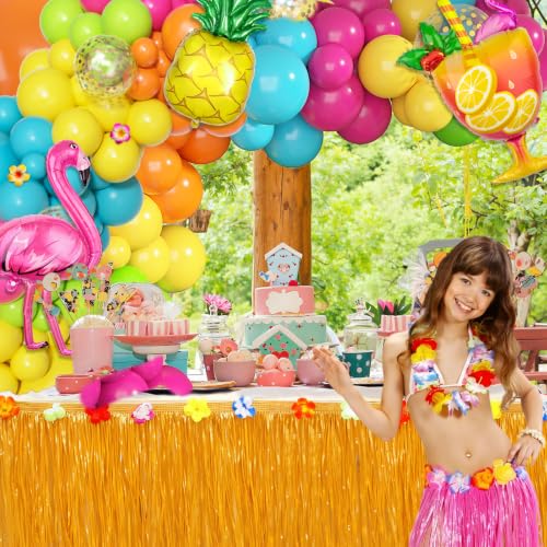 Image of Ouddy Life 189Pcs Tropical Balloons Arch Kit, Luau Summer Party Decorations