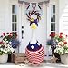 Abbylike 4th of July Porch Goose Outfit Patriotic Crochet Goose Clothes with Hat Red White and Blue Geese Costume Fit 23'' Cement Statue for Independence Day 250th Anniversary Yard Garden Decor