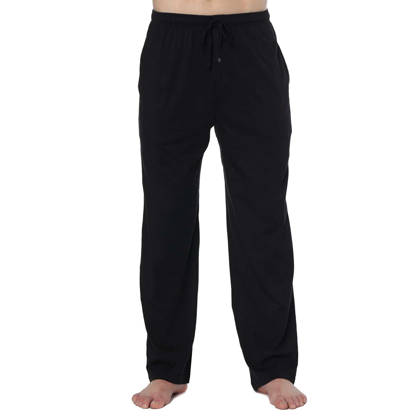 HomyComy Bas de Pyjama Homme 100% Coton Pantalon de Pyjama à Carreaux Vêtements de Nuit avec Poches à Cordon