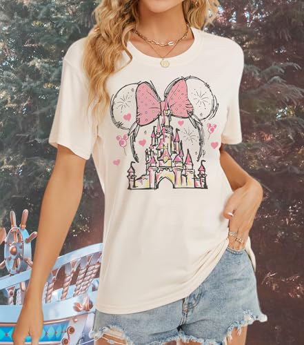 Magical Shirt for Women Castle Graphic Tee Magic Kingdom T Shirt Cute Holiday Vacation Shirt Short Sleeve Casual Tops3
