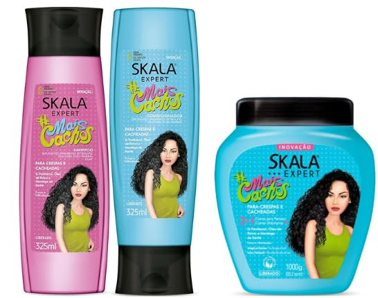 Kit Skala Mais Cachos : Shampoo e Condicionador + Mascara de Trat...