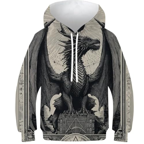 Sweat enfant dragon 3D pull chaud ados qui résiste aux lavages fréquents