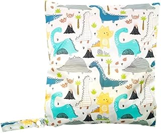 ALLY-MAGIC Wet Bag, Waterproof Wet Dry Bag Washable Cloth Diaper Bags with Zippers Daycare Organiser Bag for Swimsuits, 28 * 30cm Hanging Wet or Dry Clothes Storage Bag Y3-2205-03