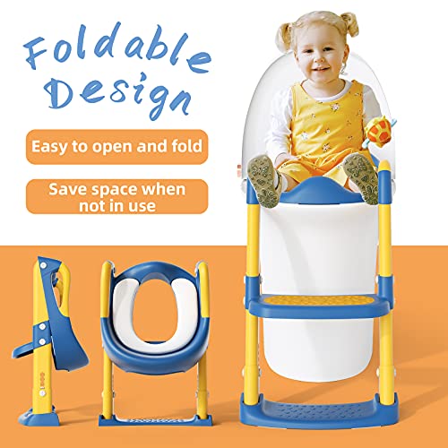 YMINA-Potty-Training-Seat-with-Step-Stool-Ladder-for-Boys-Girls-Potty-Toilet-Seat-with-Handles-Splash-Guard-Foldable-Adjustable-Comfotable-and-Anti-Slip-Pad-for-Kids-Baby-Blue
