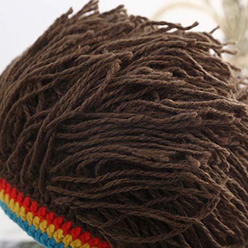 Image of Funny Rasta Wig Beard Hats Knitted Jamaican Rasta Beanie Hat with Dreadlocks Christmas Halloween for Men Women