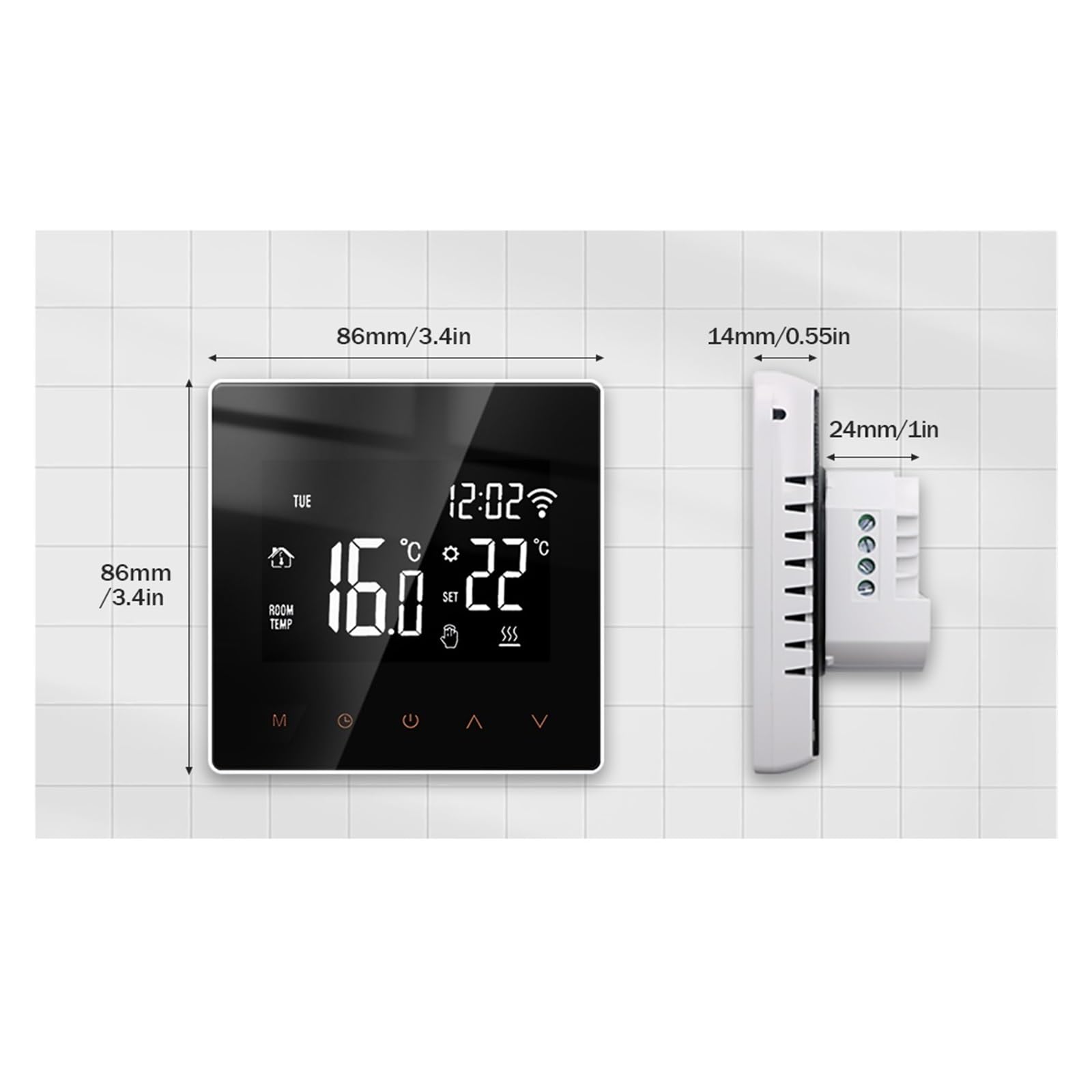 Inteligentny termostat WiFi Elektryczne ogrzewanie podłogowe Woda Bojler gazowy Temperatura Pilot głosowy OszczęDza Energię I Koszty Ogrzewania(ME81E)