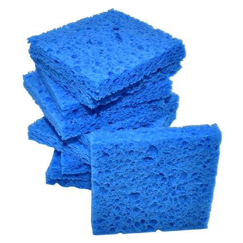 Image of 10 Pcs Soldering Iron Special High Temperature Sponge,With Holes 60mm x 60mm x 10mm,Blue