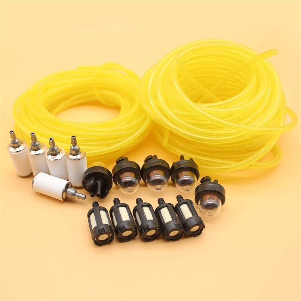 Kit Lampadina di adescamento del Filtro del Tubo del Carburante della Benzina Tygon da 5 m (16,4 Piedi) per Stihl Husqvarna Trimmer Jonsered Trimmer Motosega Blower