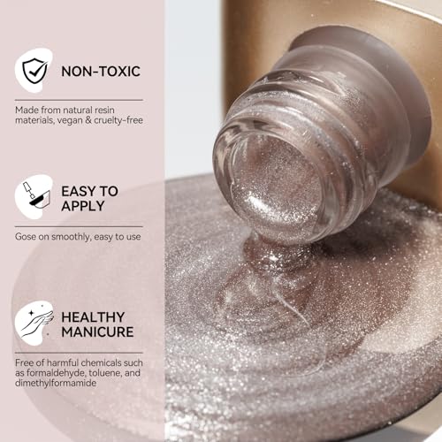 Bevimee Cat Eye Nail Polish Quick Dry, Magnetic Cat Eye Polish Non Gel Sheer Glitter Color & Velvet Shine, No UV Needed - Perfect for Nail Art & Long-Lasting Wear