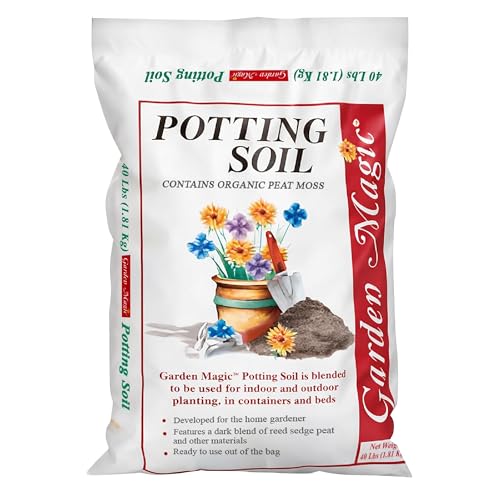 Michigan Peat 40 Pound Bag of Garden Magic General Purpose Moisture Retaining Potting Soil Mix for Indoor and Outdoor Planting