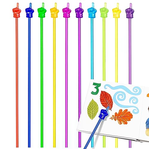 Dumero 10pcs Finger Pointer for Classroom, Reading Pointers for Kids, Hand Pointing Stick, Teaching Finger Class Pointer for Teachers, Classroom Teacher Must Haves Supplies Essentials