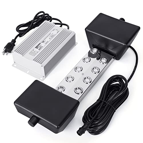 CEED4U Ultrasonic Fogger, 10 Head Ultrasonic Mist Maker, 7000ml/H 350W Mist Maker Fogger with Buoy IP67 Waterproof Power Supply, Perfect for Pond Garden Lawn Rockery Greenhouse Halloween Decoration