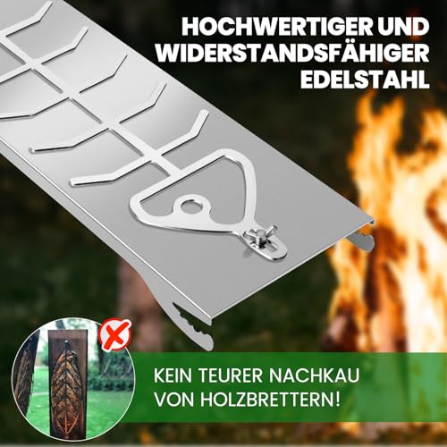 WUCHAITOO Edelstahl Flammlachshalter für Feuerschalen und Grills mit Wandstärke bis 6mm-5-stufig verstellbares Grillbrett | Feuerfest | Flammlachsbretter - Grillen bei Camping & Grillpartys