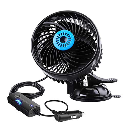 Tvird Negative Ions Car Fan 12V Cooling air Fan with Powerful Adjustable Speed