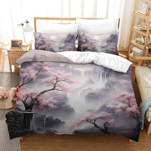 Housse de couette nœuds roses 3D parure de lit microfire 220x240