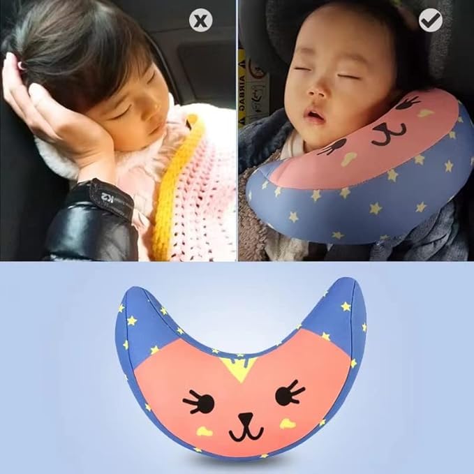 Image of Car Seat Belt Pillow Cover for Kids Shoulder Neck Support Protector Pad Soft Car Safety Belt Sleeping Head Cushion Auto Pillow for Travel Airplane Pushchair