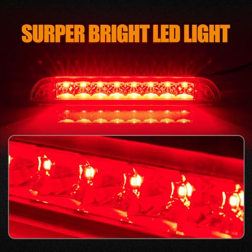 Image of Third 3rd Brake Light LED for 2001-2007 Ford Escape, High Mount Rear Brake Lights Assembly for 05 06 07 Mercury Mariner, Waterproof Center Cab Lamp Stop Light (Red)