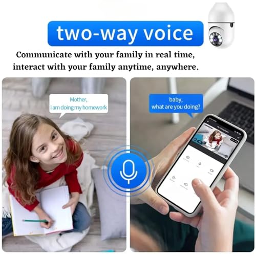 Image of 5MP Wi-Fi CCTV Camera for Home Indoor, 360� Auto Rotation, Color Night Vision, 24 /7 Surveillance, Two-Way Audio, Compatible with All Indian Electric Holders