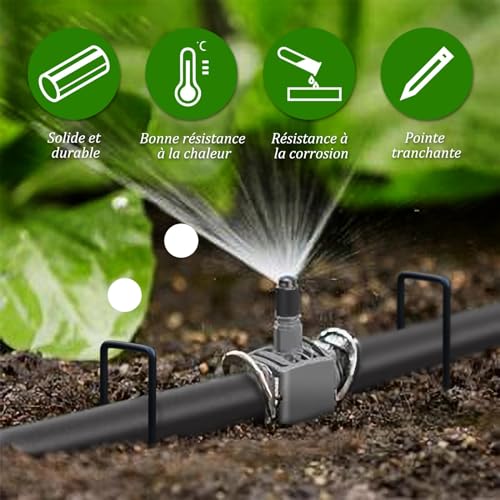 Qianruida 100 Black Modern Plastic Garden Pegs, Camping Staples, Garden Stakes, Mulching Cloth Stakes, Staples for Mulching Cloth - Image 3