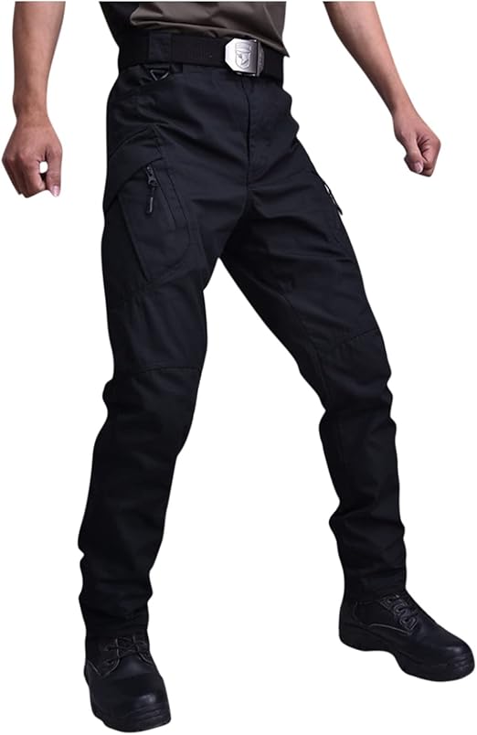 OIOLOYJM Military Cargo Pants for Men Hiking Relaxed Fit Work Waterproof Stretch Tactical Lightweight Outdoor Travel Pant