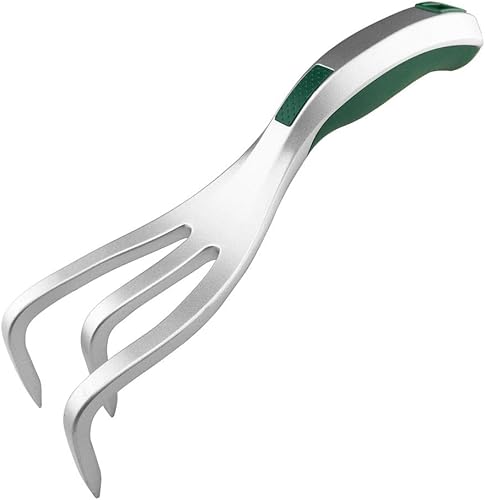 Cultivador de mano de jardín con garra ancha, rastrillo de mano para desmalezar y tornear el suelo, herramienta para raspar afloja la tierra y raspa