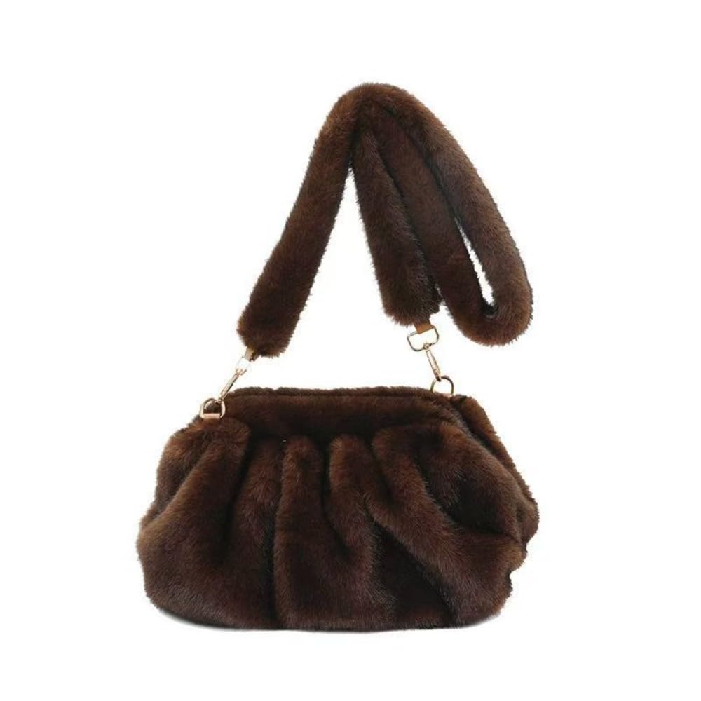 Sac bandoulière polyvalent à texture riche et doublure en fourrure isolante