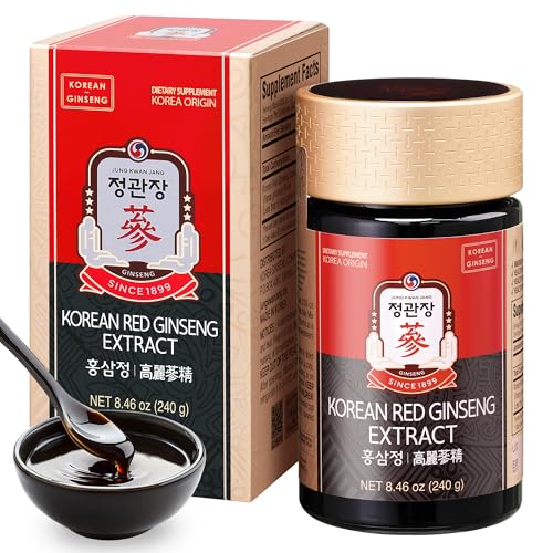 JungKwanJang Korean Red Panax Ginseng Extract Extra Strength, Energy Boost, Performance, Boost Immune System, Stamina, Blood Circulation and Mental Health Support, Memory, Productivity - 240g