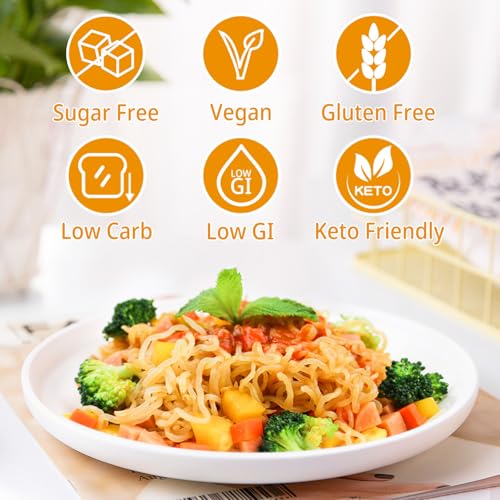 Image of VOLO VERO Konjac Noodles, Shirataki Angel Hair Pasta, 10 Pack | Gluten-Free, Sugar-Free, Fat Free, Keto, Vegan, Low Calorie, Low GI, Low Carb, Ready-to-Eat & Holiday Gifts