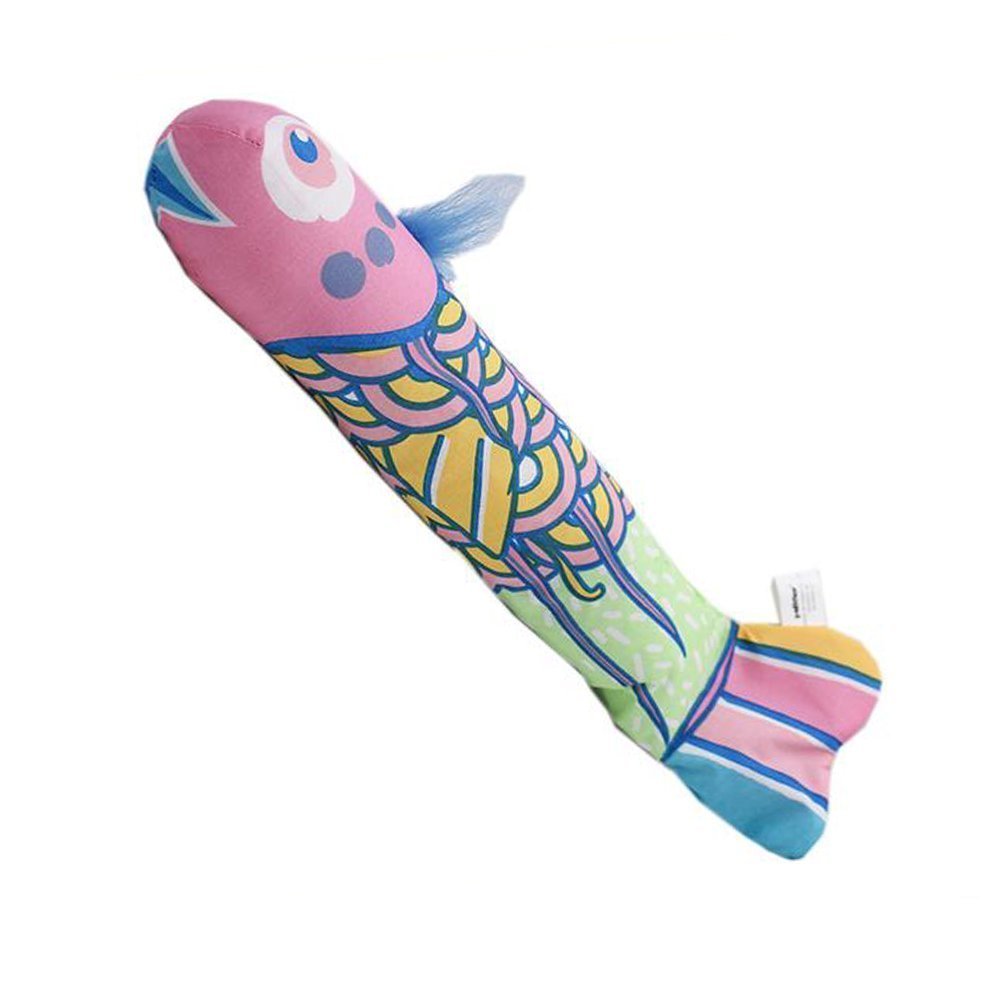 MAMACHU Catnip Fish Toy - Interactive Cat Scratcher Pillow With Feather & Crinkle Paper, Filled With Organic Catnip