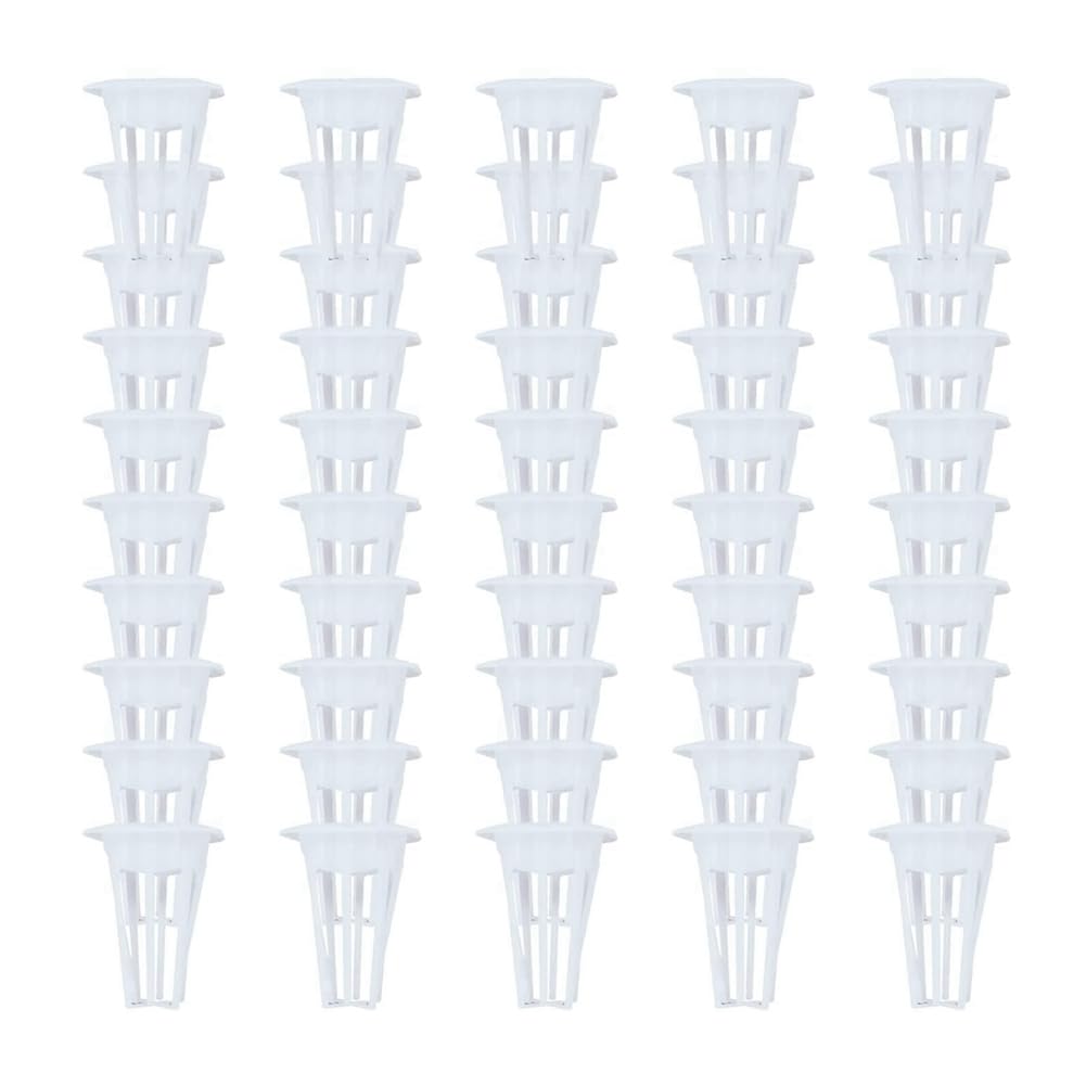 Bofrhme White Hydroponic Growing System Planting Baskets, Indoor Garden Seed Pod Baskets, Square Plant Growing Containers
