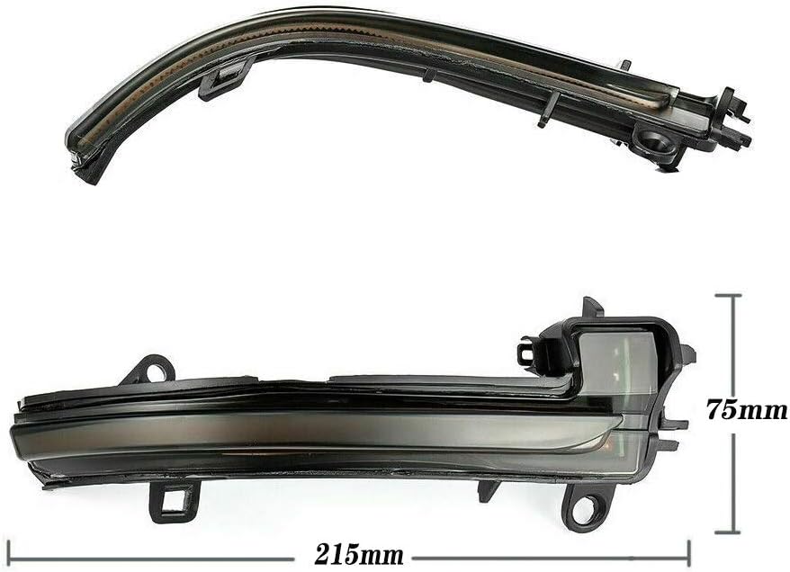 Left & Right Smoked Lens Dynamic Sequential Blinker LED Side Marker Rearview Mirror Turn Signal Light Compatible with BMW 1 2 3 4 Series F20 F21 F22 F30 F32 F33 E84 X1 i3