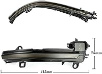 Vista 5 de Lente ahumada izquierda y derecha, intermitente secuencial dinámico LED con marcador lateral, espejo retrovisor, luz de señal de giro compatible