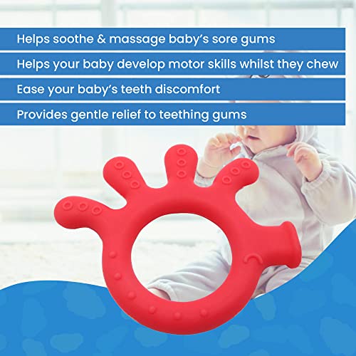 Image of Gadgetime USA Silicone Baby Finger Teether Toy - Handheld Teething Relief Toy for Babies, Toddlers, Infants, Girls & Boys - Baby Chew Toy - Stimulating & Soft Soothing Chew Toys - BPA Free