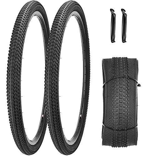 SIMEIQI 2 Pack 27.5/29 x 2.125/1.95 Inch Bike Tire MTB Mountain Foldable Replacement Bicycle Tire (27.5x1.95 Mountain)