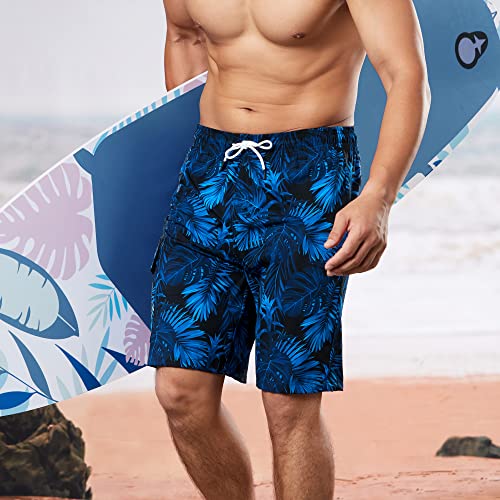 BRISIRA Mens Swim Trunks Bathing Suit 9 Inch Inseam Compression Liner Beach Long Board Shorts Swimsuit Anti-Chafe Quick Dry4