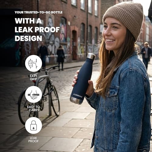 Image of 304 Stainless Steel Viva Insulated Flask 500ml | Hot & Cold 24 Hours | Double Wall, Lightweight, Leak Proof, BPA-Free Bottle | Ideal for Outdoor, Office, Gym, School (Blue, Pack of 1)