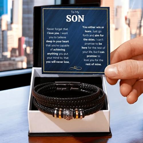 FG-Family-Gift-Mall-To-My-Son-Bracelet-for-Son-from-Parents-Bracelet-For-Son-From-Mom-Son-Gifts-from-Mom-and-Dad-Birthday-Gift-For-Son-Men-Bracelet-Son-Birthday-With-Message-Card-and-Gift-Box